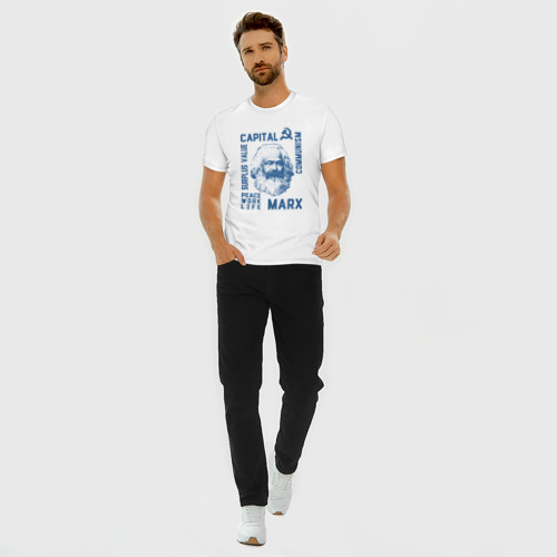 Мужская футболка хлопок Slim Маркс, цвет белый - фото 5