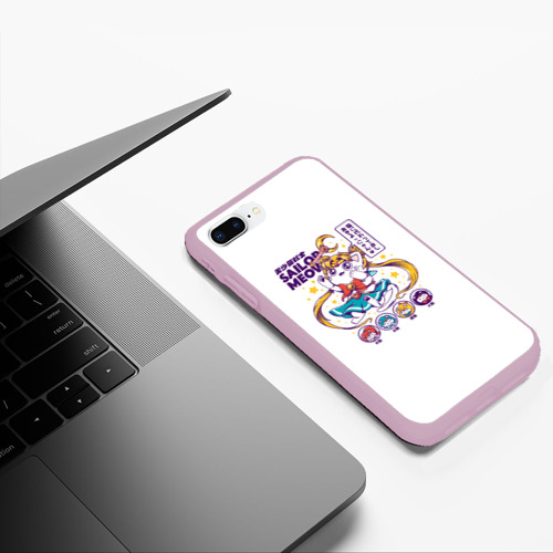 Чехол для iPhone 7Plus/8 Plus матовый Sailor Meow, цвет розовый - фото 5