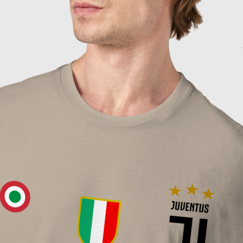 Мужская футболка хлопок Роналду Ювентус форма, цвет миндальный - фото 6