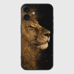 Чехол для iPhone 16 силиконовый с защитой камеры Лев