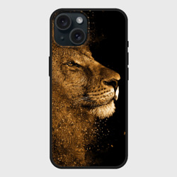 Чехол силиконовый для Apple iPhone 15 матовый Лев