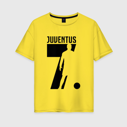 Женская футболка хлопок Oversize Ronaldo juve sport, цвет желтый