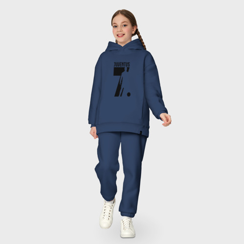 Детский костюм хлопок Oversize Ronaldo juve sport, цвет темно-синий - фото 5