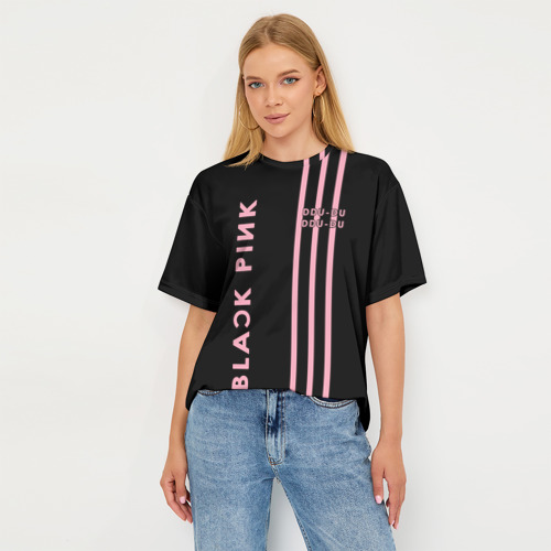 Женская футболка oversize 3D Blackpink, цвет 3D печать - фото 5