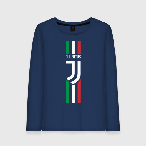 Женский лонгслив хлопок Juventus Italy, цвет темно-синий