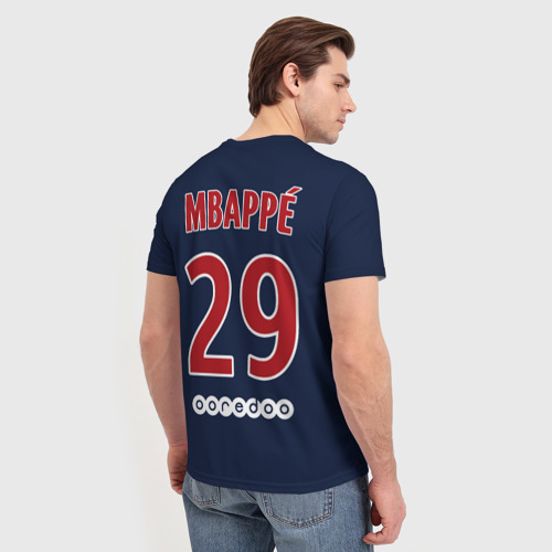 Мужская футболка 3D с принтом Мбаппе ПСЖ 18-19, вид сзади #2