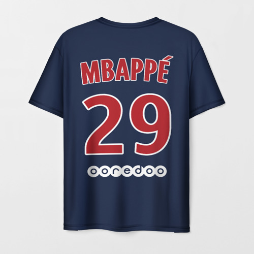 Мужская футболка 3D с принтом Мбаппе ПСЖ 18-19, вид сзади #1