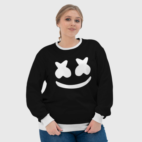 Женский свитшот 3D Marshmello black, цвет 3D печать - фото 6