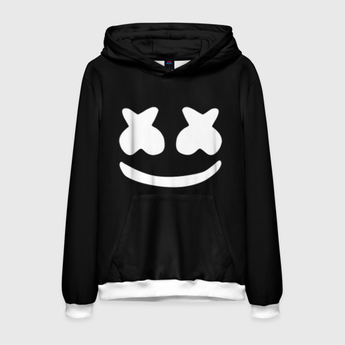 Мужская толстовка 3D Marshmello black, цвет белый