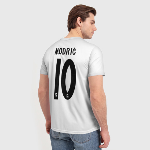 Мужская футболка 3D с принтом Modric home 18-19, вид сзади #2
