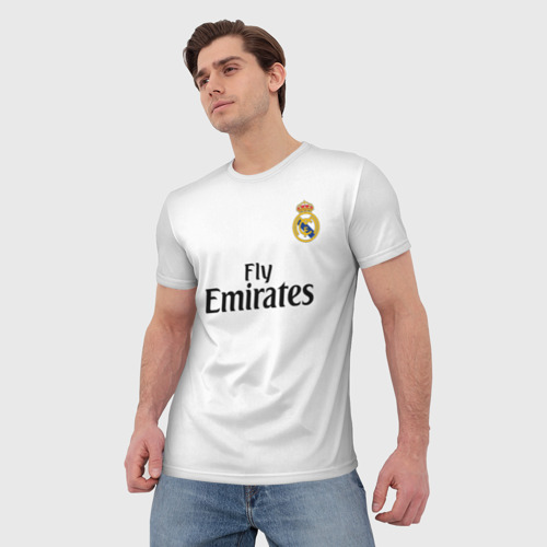 Мужская футболка 3D с принтом Modric home 18-19, фото на моделе #1