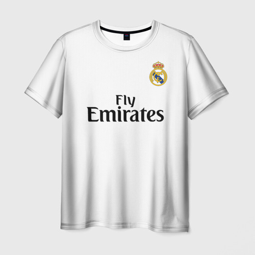 Мужская футболка 3D с принтом Modric home 18-19, вид спереди #2