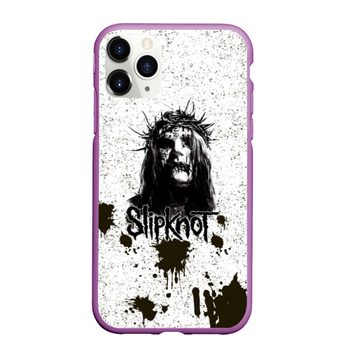 Чехол для iPhone 11 Pro Max матовый Slipknot, цвет фиолетовый