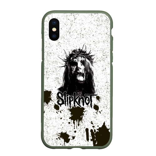 Чехол для iPhone XS Max матовый Slipknot, цвет темно-зеленый