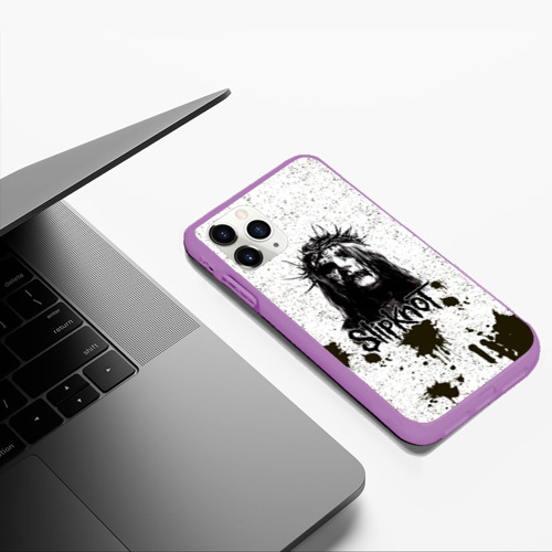 Чехол для iPhone 11 Pro Max матовый Slipknot, цвет фиолетовый - фото 5