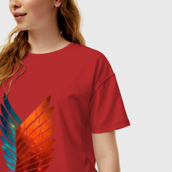 Женская футболка хлопок Oversize Двуцветный логотип АТАКА ТИТАНОВ - фото 2