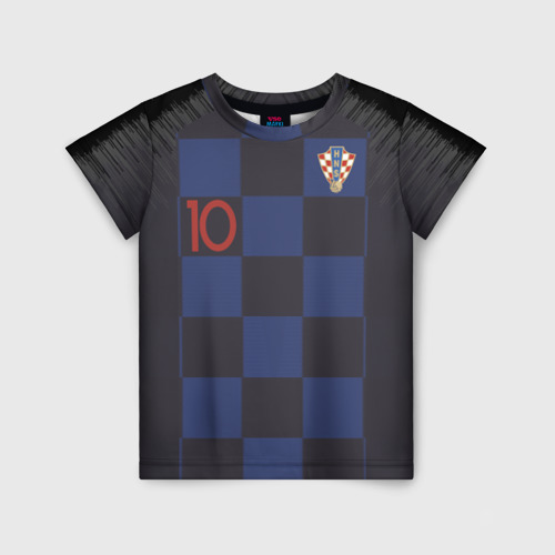 Детская футболка с принтом Modric away WC 2018, вид спереди №1