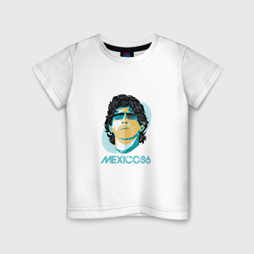 Детская футболка хлопок Марадона, цвет белый