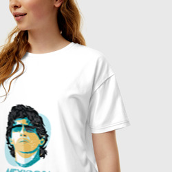 Женская футболка хлопок Oversize Марадона - фото 2