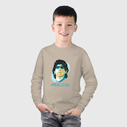 Детский лонгслив хлопок Марадона, цвет миндальный - фото 3