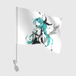 Флаг для автомобиля Акварель Mika Hatsune