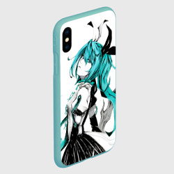 Чехол для iPhone XS Max матовый Акварель Mika Hatsune - фото 2