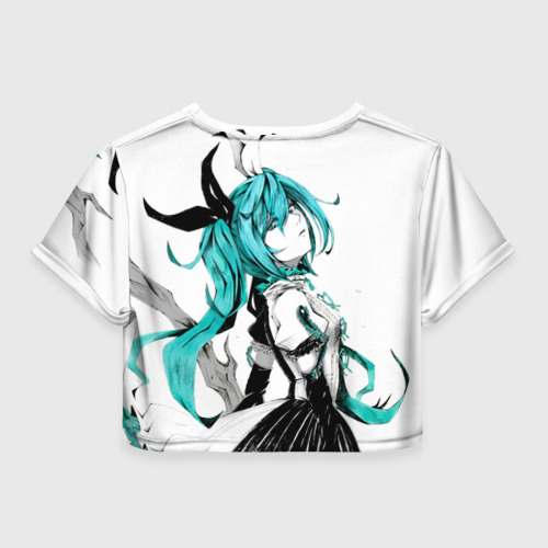 Женская футболка Crop-top 3D Акварель Mika Hatsune, цвет 3D печать - фото 2