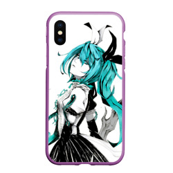 Чехол для iPhone XS Max матовый Акварель Mika Hatsune