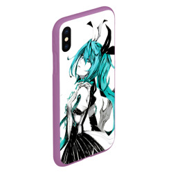 Чехол для iPhone XS Max матовый Акварель Mika Hatsune - фото 2