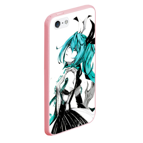 Чехол для iPhone 5/5S матовый Акварель Mika Hatsune, цвет баблгам - фото 3