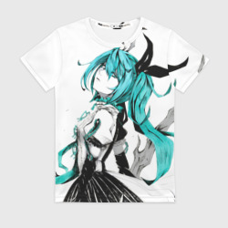 Женская футболка 3D Акварель Mika Hatsune