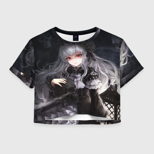 Женская футболка Crop-top 3D Темная Хатсуне Мику, цвет 3D печать