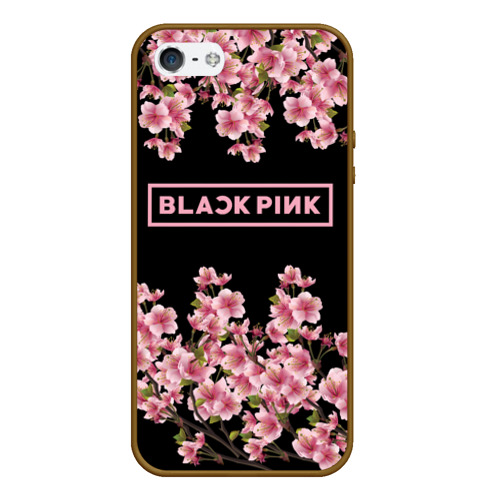 Чехол для iPhone 5/5S матовый Blackpink Sakura, цвет коричневый