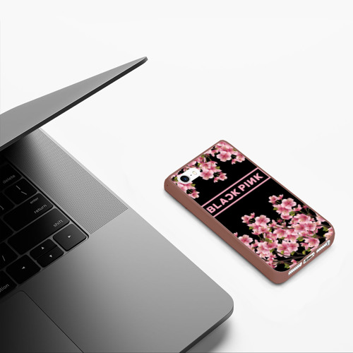 Чехол для iPhone 5/5S матовый Blackpink Sakura, цвет коричневый - фото 5