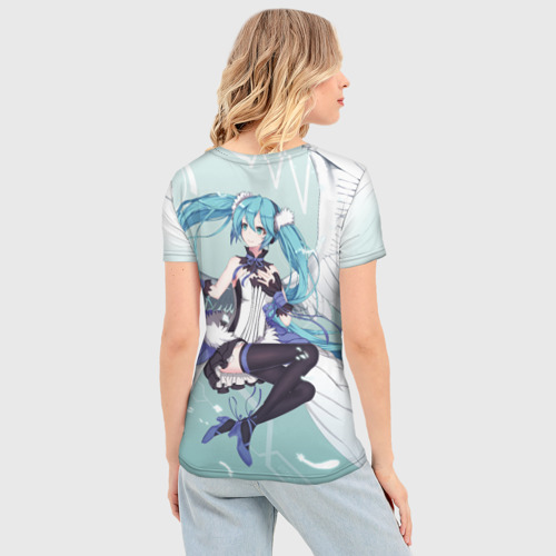 Женская футболка 3D Slim Хацунэ Мику с ангельскими крыльями, цвет 3D печать - фото 4