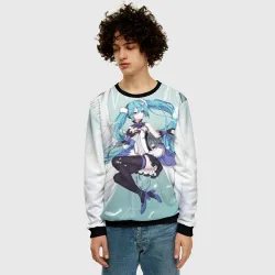 Мужской свитшот 3D Хацунэ Мику с ангельскими крыльями - фото 2