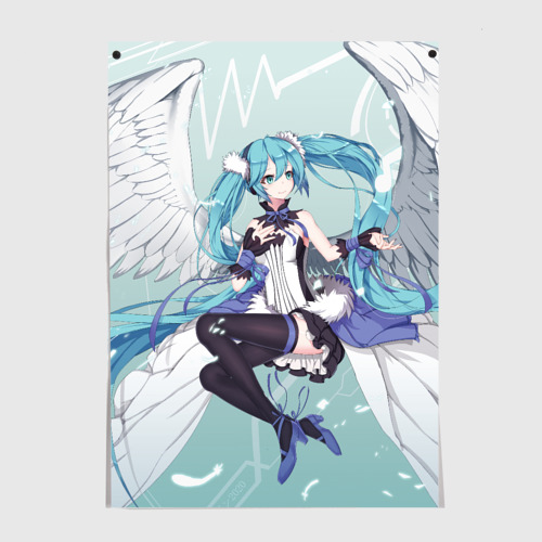 Постер Хацунэ Мику с ангельскими крыльями
