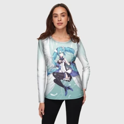Женский лонгслив 3D Хацунэ Мику с ангельскими крыльями - фото 2