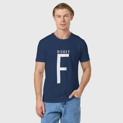 Мужская футболка хлопок Rickey F, цвет темно-синий - фото 3