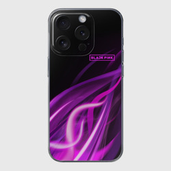 Чехол для iPhone 15 Pro силиконовый с защитой камеры Blackpink