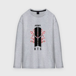 Женский лонгслив oversize хлопок BTS army