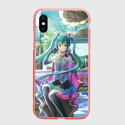 Чехол для iPhone XS Max матовый Мика Хацуне в консерватории в наушниках