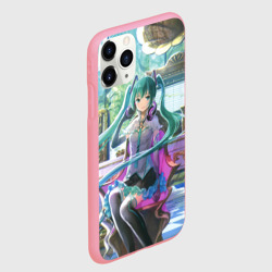 Чехол для iPhone 11 Pro Max матовый Мика Хацуне в консерватории в наушниках - фото 2