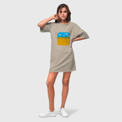 Платье-футболка хлопок Колосья под ясным небом пиксельные - фото 2