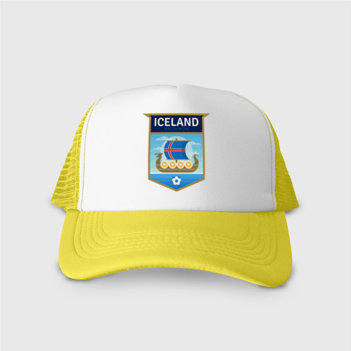 Кепка тракер с сеткой Футбол - Исландия, цвет желтый