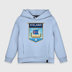 Детское худи Oversize хлопок Футбол - Исландия