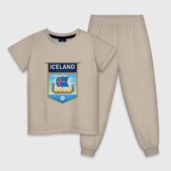 Детская пижама хлопок Футбол - Исландия