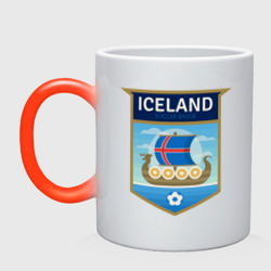 Кружка хамелеон Футбол - Исландия