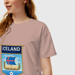 Женская футболка хлопок Oversize Футбол - Исландия - фото 2