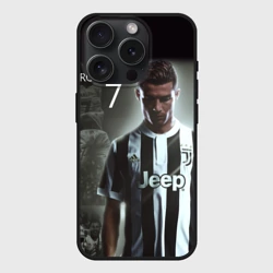 Чехол силиконовый для Apple iPhone 15 Pro Мax матовый Ronaldo juve sport